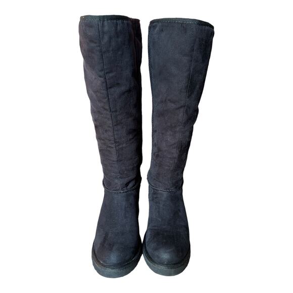 Madden Girl Swishin hidden wedge Black boots full back exposed zipper size 6.5 - Picture 12 of 16